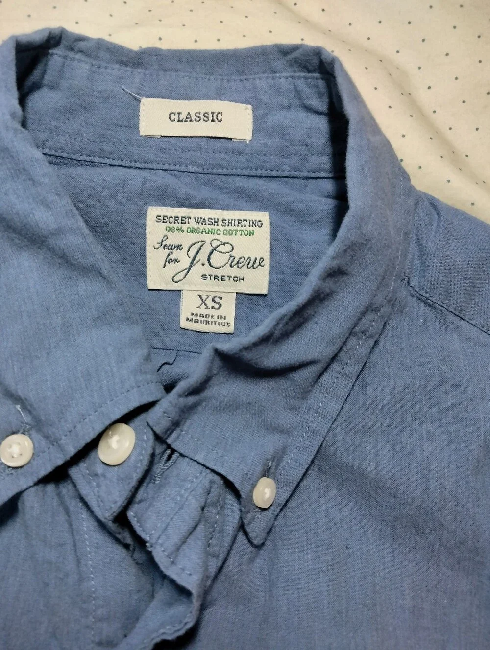 J. Crew Classic Light Blue Button-Down Organic Cotton Shirt Size XS